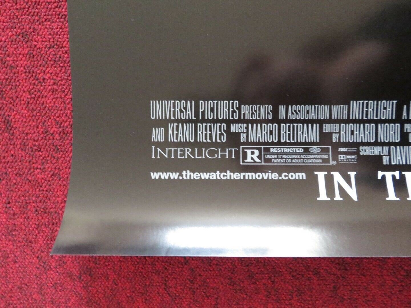 THE WATCHER US ONE SHEET ROLLED POSTER KEANU REEVES JAMES SPADER 2000 Movie posters