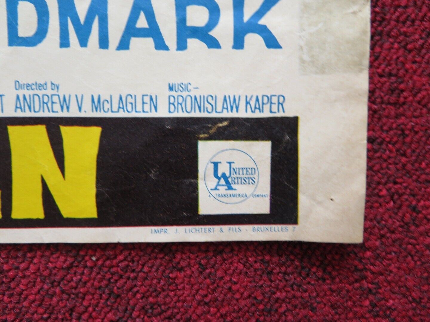 THE WAY WEST FRENCH ROLLED POSTER KIRK DOUGLAS ROBERT MITCHUM 1967 Rendezvous Cinema Movie posters