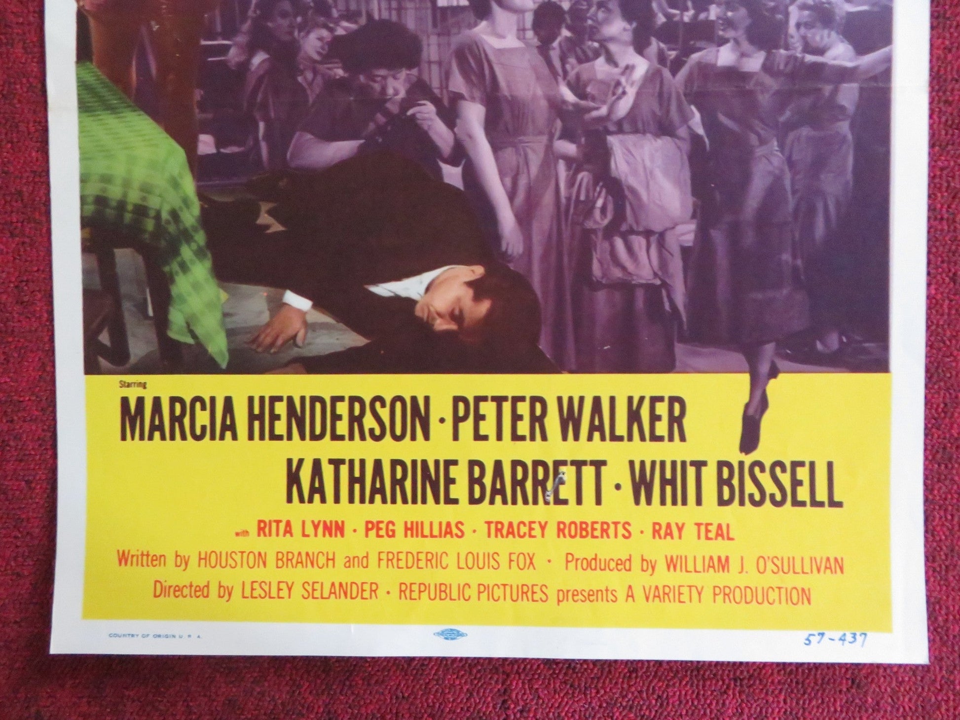 THE WAYWARD GIRL US INSERT (14"x 36") POSTER MARCIA HENDERSON PETER WALKER 1957 Rendezvous Cinema Movie posters