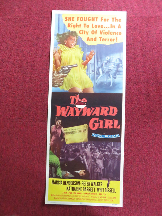 THE WAYWARD GIRL US INSERT (14"x 36") POSTER MARCIA HENDERSON PETER WALKER 1957 Rendezvous Cinema Movie posters