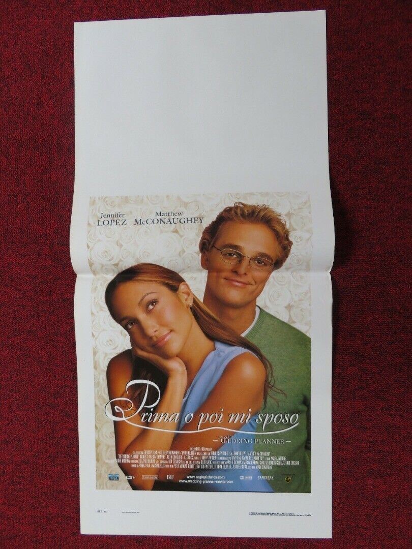 THE WEDDING PLANNER ITALIAN LOCANDINA (27.5"x13") POSTER JENNIFER LOPEZ 2001 Movie posters