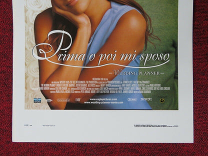 THE WEDDING PLANNER ITALIAN LOCANDINA (27.5"x13") POSTER JENNIFER LOPEZ 2001 Movie posters
