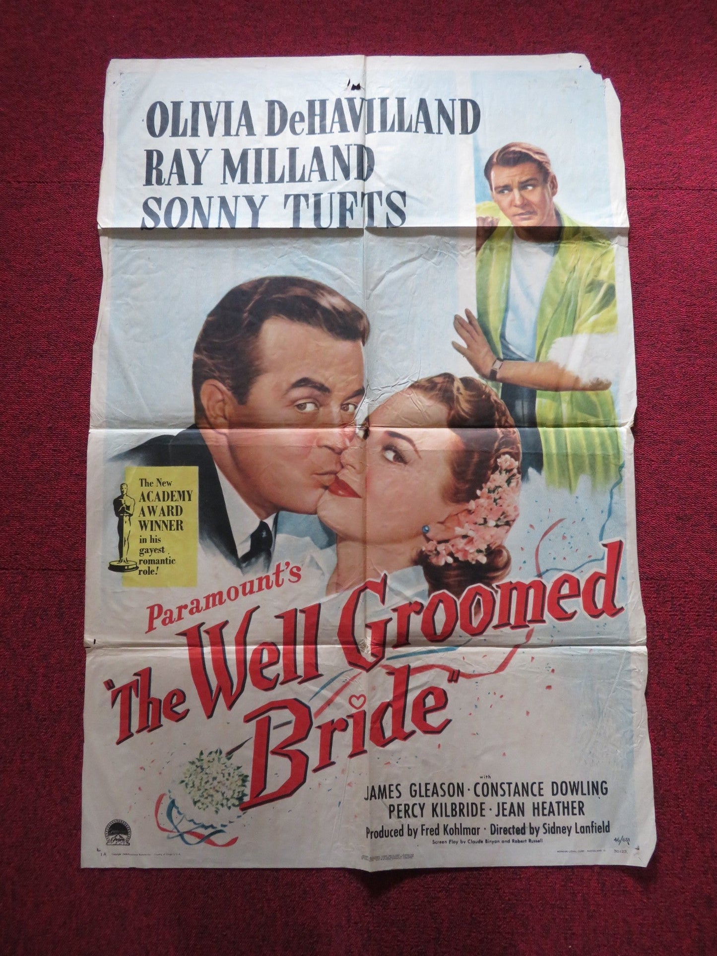 THE WELL GROOMED BRIDE FOLDED US ONE SHEET POSTER OLIVIA DEHAVILLAND 1946 Rendezvous Cinema Movie posters
