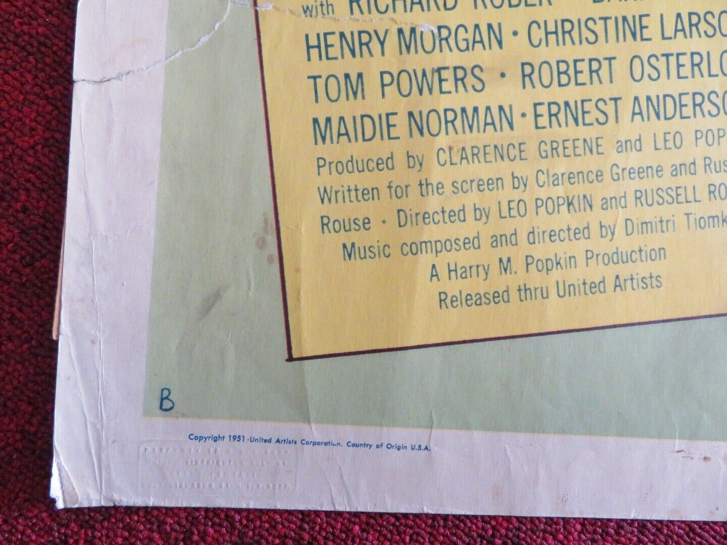 THE WELL US HALF SHEET (22"x 28") POSTER RICHARD ROBER BARRY KELLY 1951 Movie posters