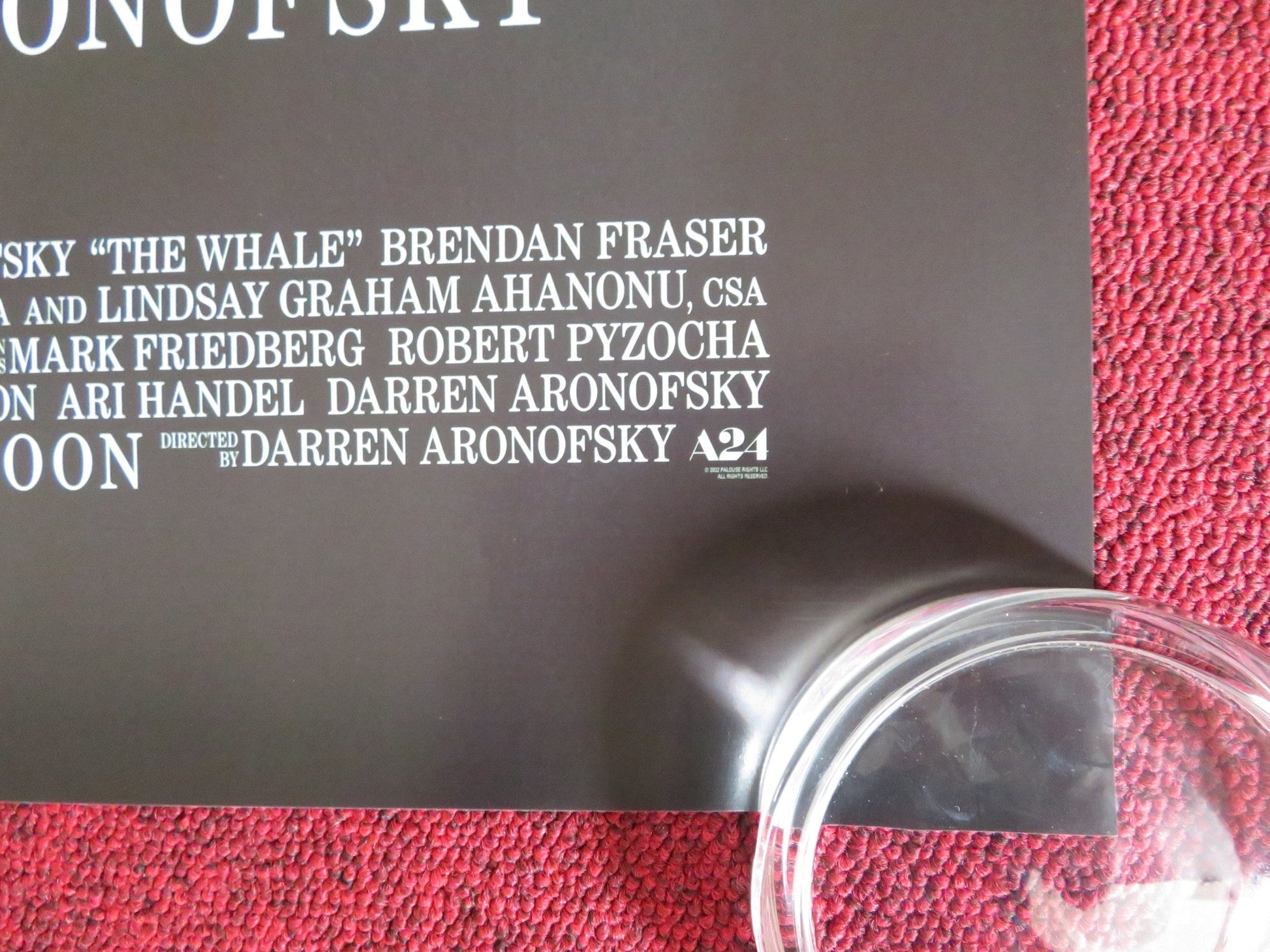 THE WHALE US ONE SHEET ROLLED POSTER BRENDAN FRASER SADIE SINK 2022 Rendezvous Cinema Movie posters