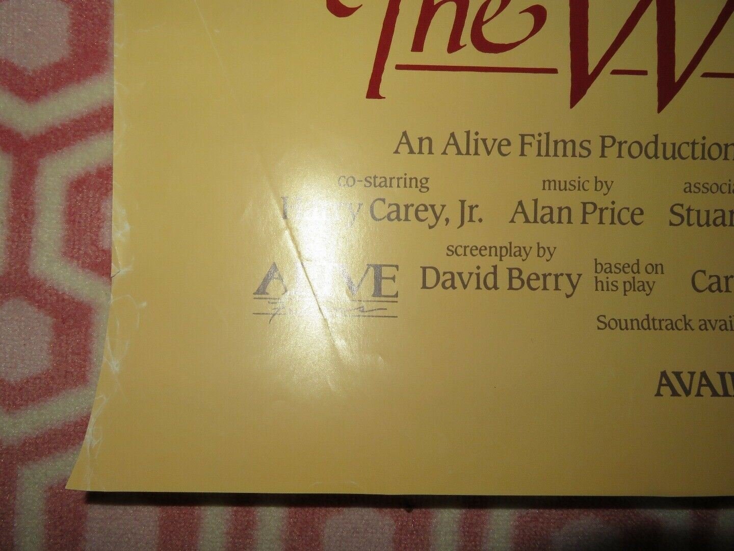 THE WHALES OF AUGUST US ONE SHEET ROLLED POSTER BETTE DAVIS VINCENT PRICE 1987 Movie posters