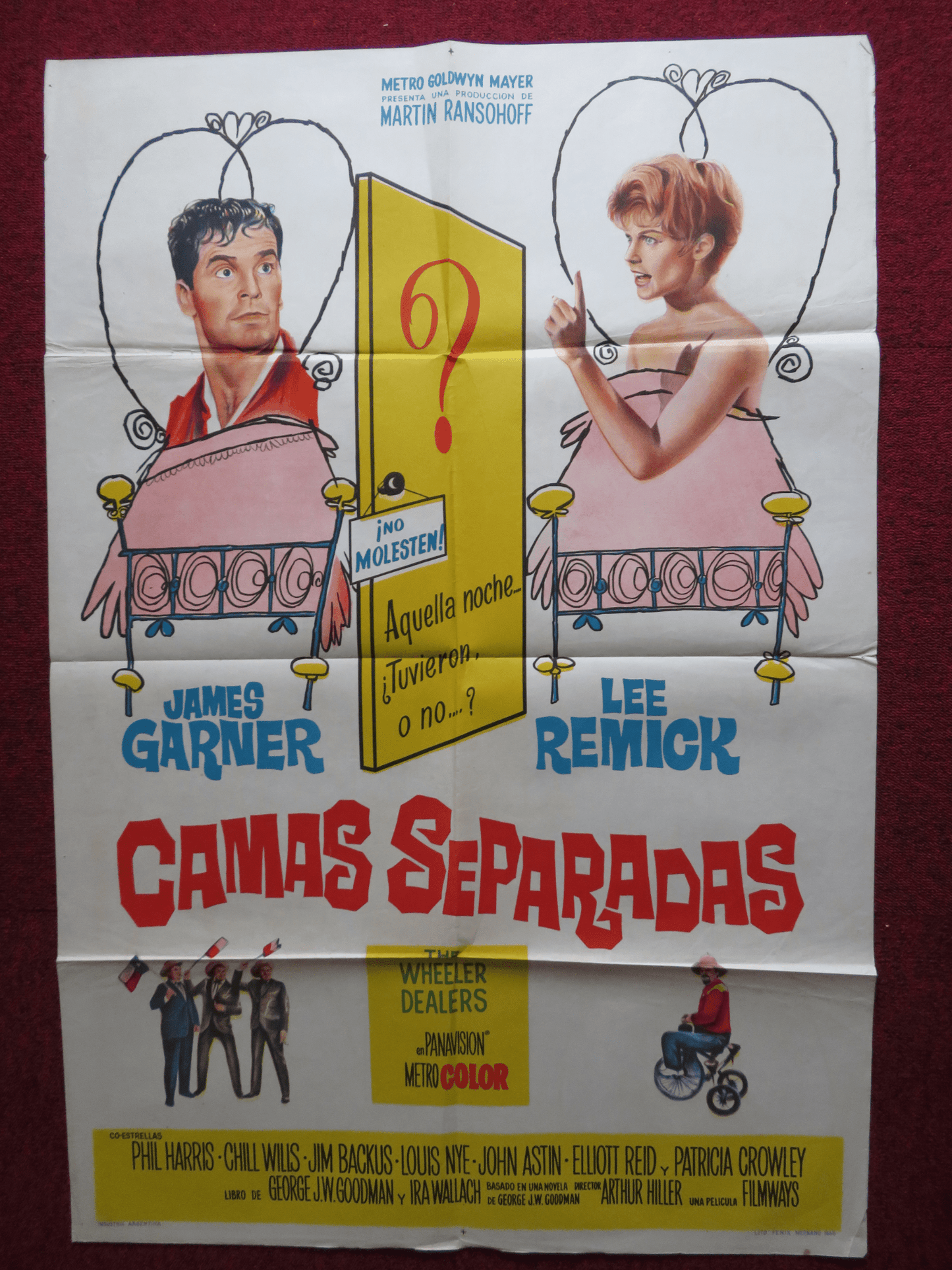 THE WHEELER DEALERS FOLDED ARGENTINA ONE SHEET POSTER J. GARNER L. REMICK 1963 Rendezvous Cinema Movie posters