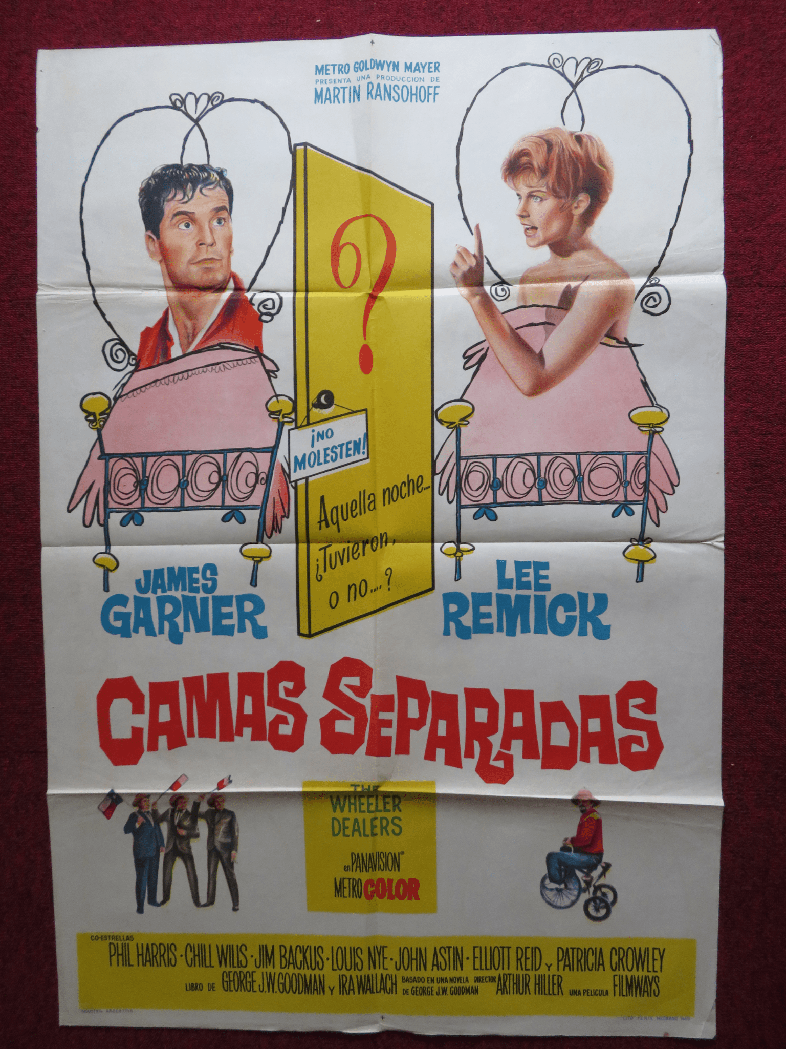 THE WHEELER DEALERS FOLDED ARGENTINA ONE SHEET POSTER J. GARNER L. REMICK 1963 Rendezvous Cinema Movie posters