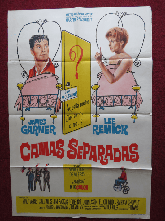 THE WHEELER DEALERS FOLDED ARGENTINA ONE SHEET POSTER J. GARNER L. REMICK 1963 Rendezvous Cinema Movie posters