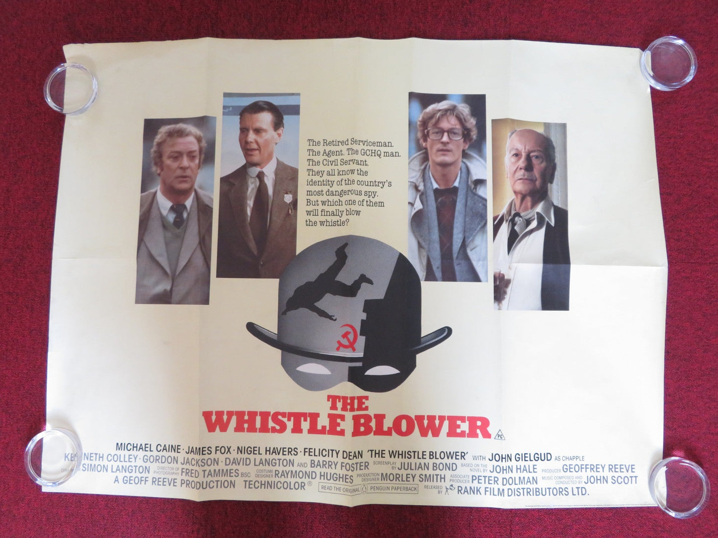 THE WHISTLE BLOWER UK QUAD (30"x 40") ROLLED POSTER MICHAEL CAINE JAMES FOX 1986 Rendezvous Cinema Movie posters