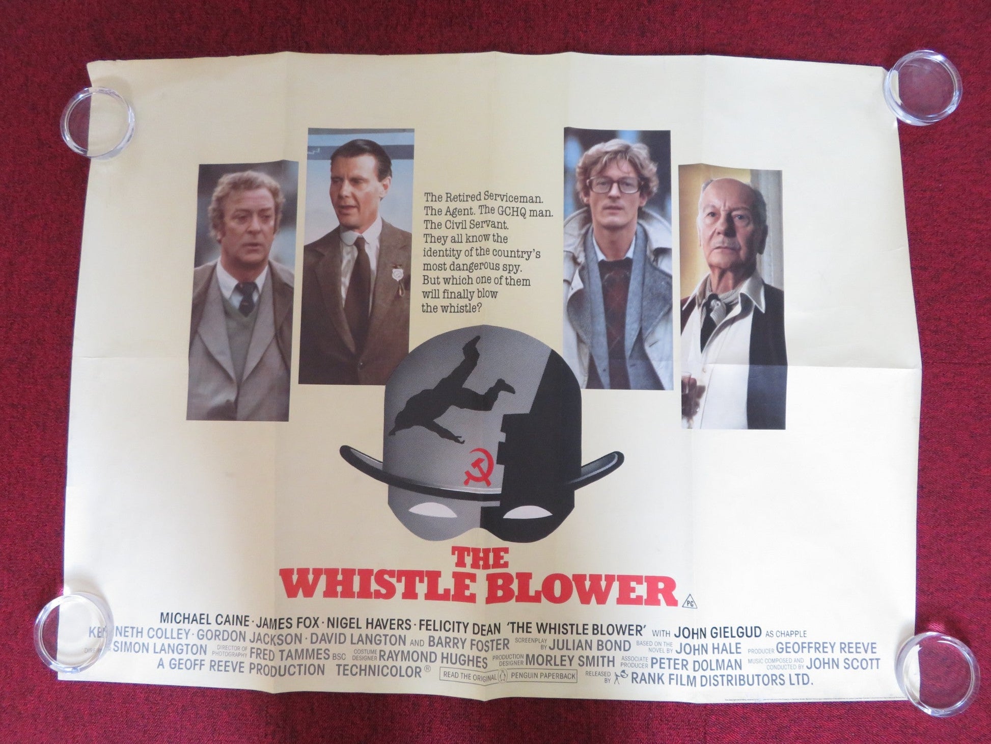 THE WHISTLE BLOWER UK QUAD (30"x 40") ROLLED POSTER MICHAEL CAINE JAMES FOX 1986 Rendezvous Cinema Movie posters