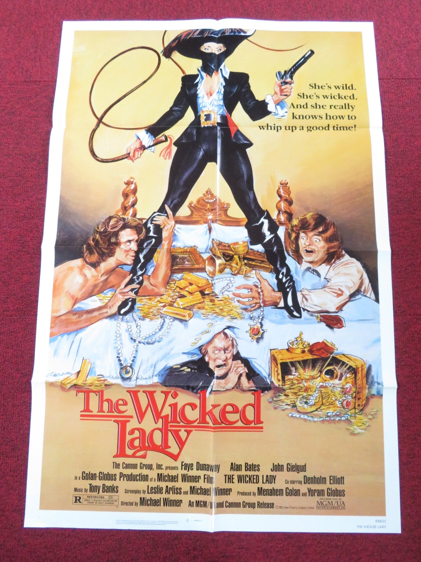 THE WICKED LADY FOLDED US ONE SHEET POSTER CANNON FAYE DUNAWAY ALAN BATES 1983 Rendezvous Cinema Movie posters