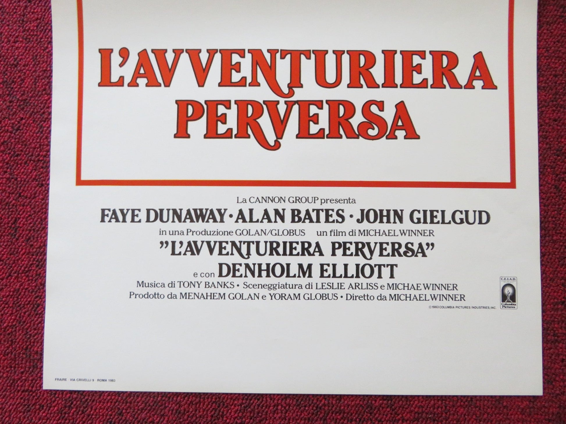 THE WICKED LADY ITALIAN LOCANDINA POSTER CANNON FAYE DUNAWAY 1983 Rendezvous Cinema Movie posters