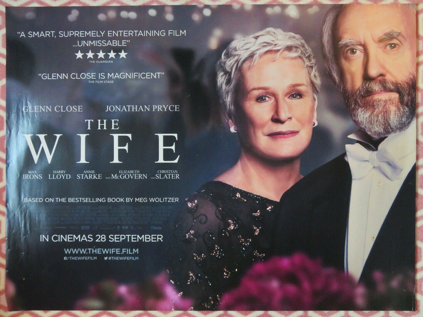 THE WIFE BRITISH QUAD (30"x 40") ROLLED POSTER GLENN CLOSE JOHNATHAN PRYCE 2017 Movie posters