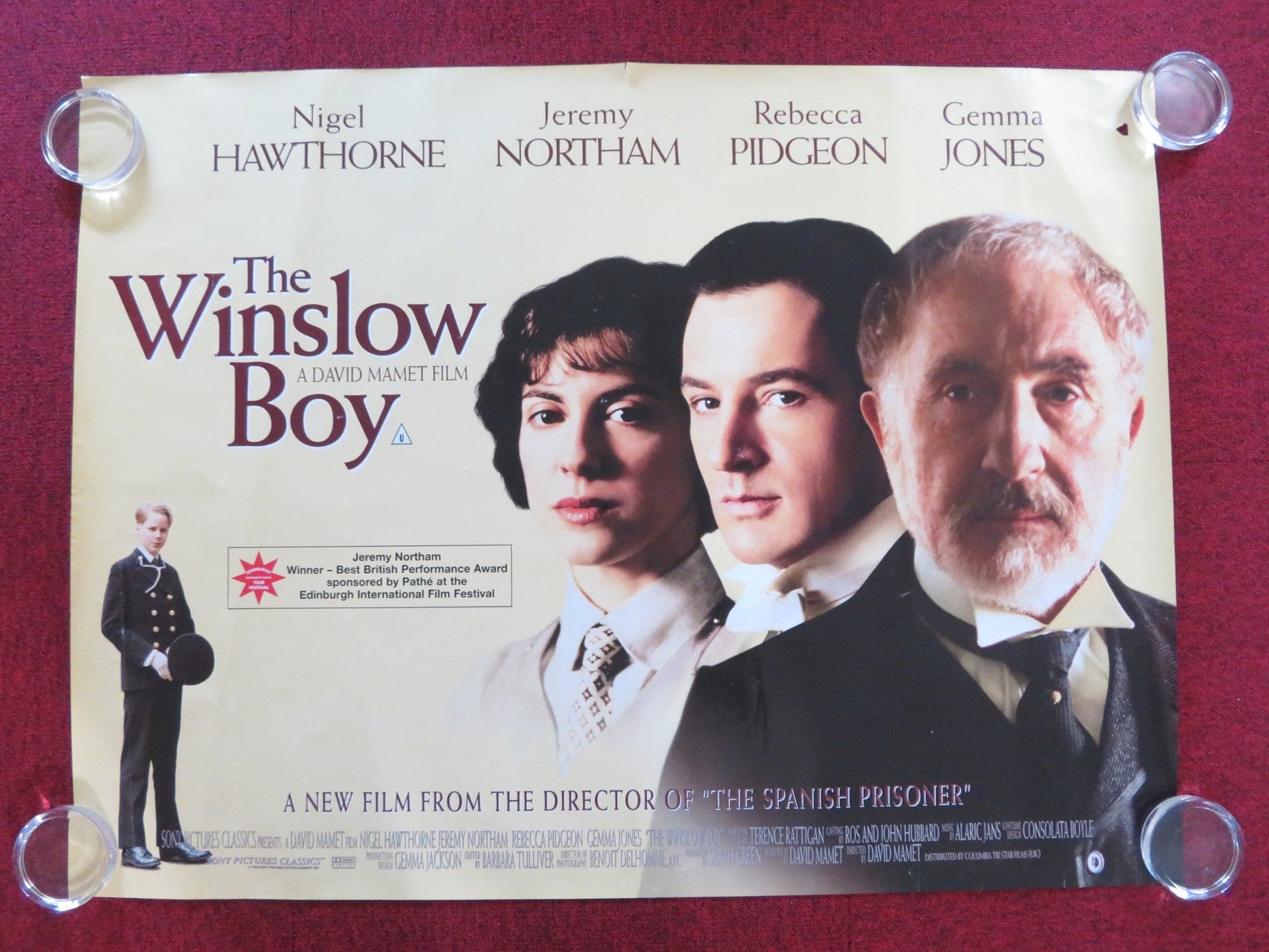 THE WINSLOW BOY UK QUAD (30"x 40") ROLLED POSTER MATTHEW PIDGEON R. PIDGEON 1999 Rendezvous Cinema Movie posters