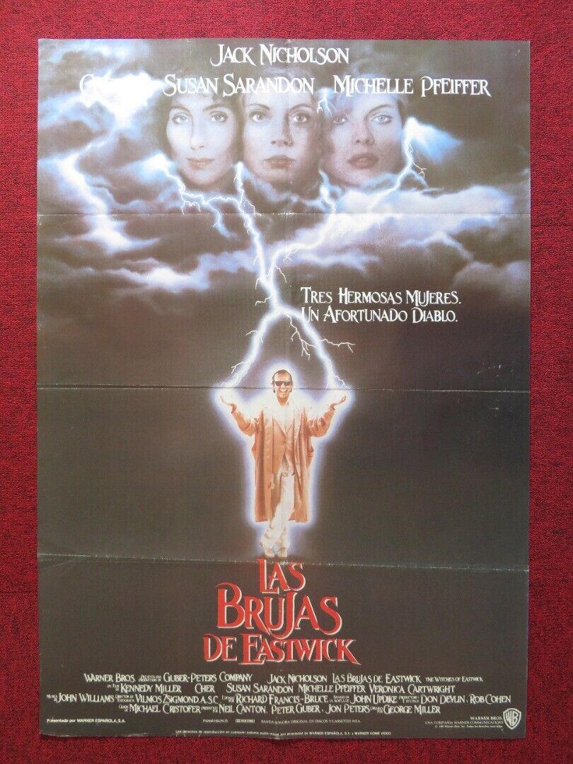 THE WITCHES OF EASTWICK SPANISH ROLLED POSTER NICHOLSON PFEIFFER CHER 1987 Movie posters