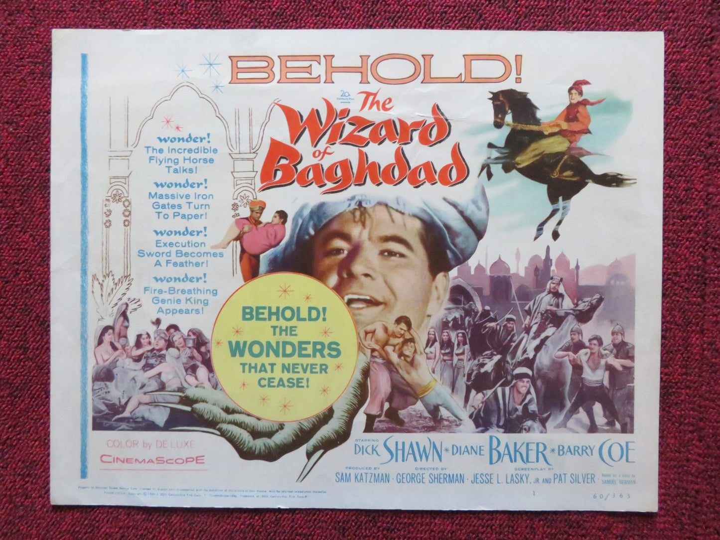 THE WIZARD OF BAGHDAD US LOBBY CARD SET DICK SHAWN DIANE BAKER 1960 Rendezvous Cinema Movie posters