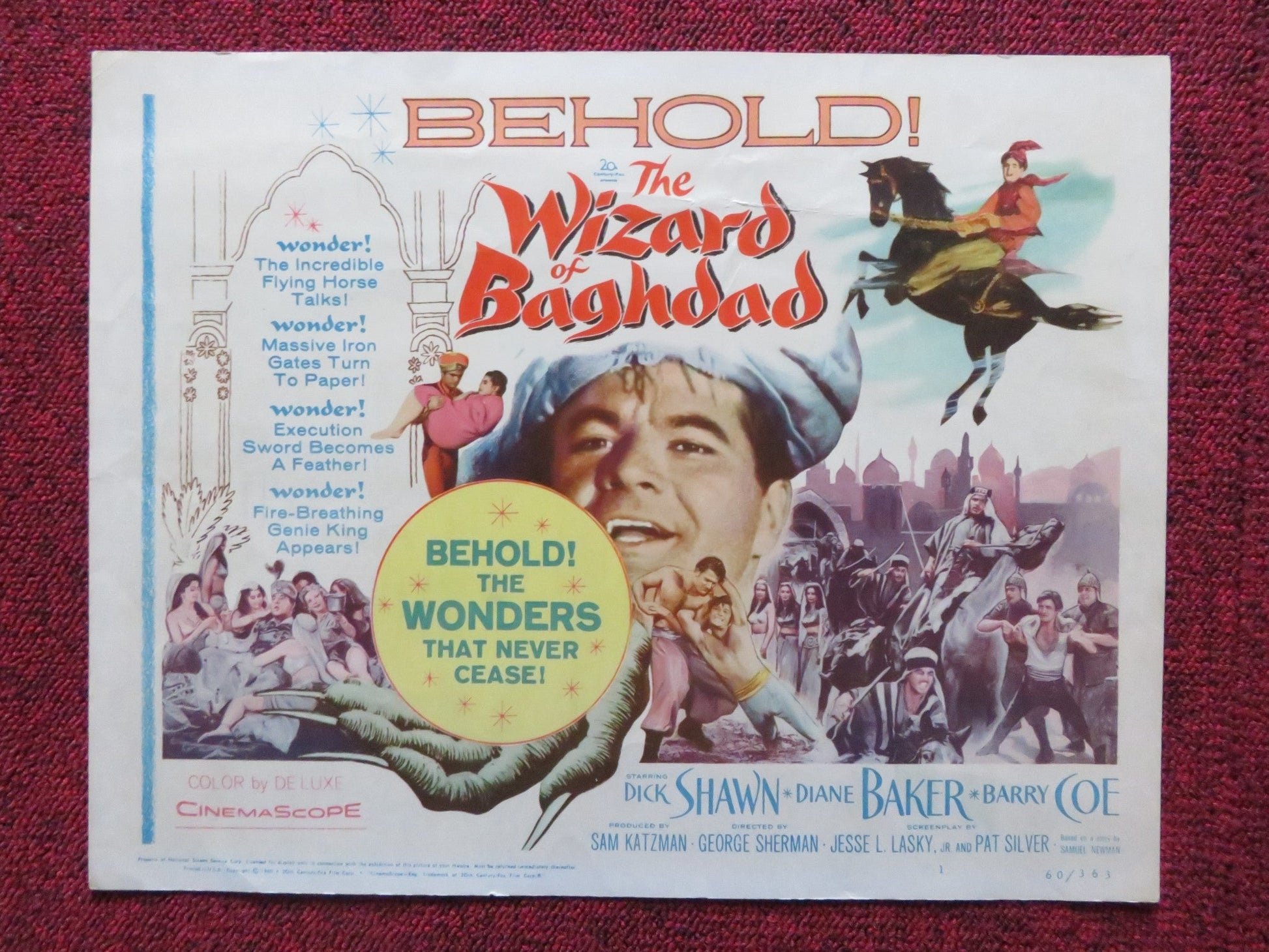 THE WIZARD OF BAGHDAD US LOBBY CARD SET DICK SHAWN DIANE BAKER 1960 Rendezvous Cinema Movie posters