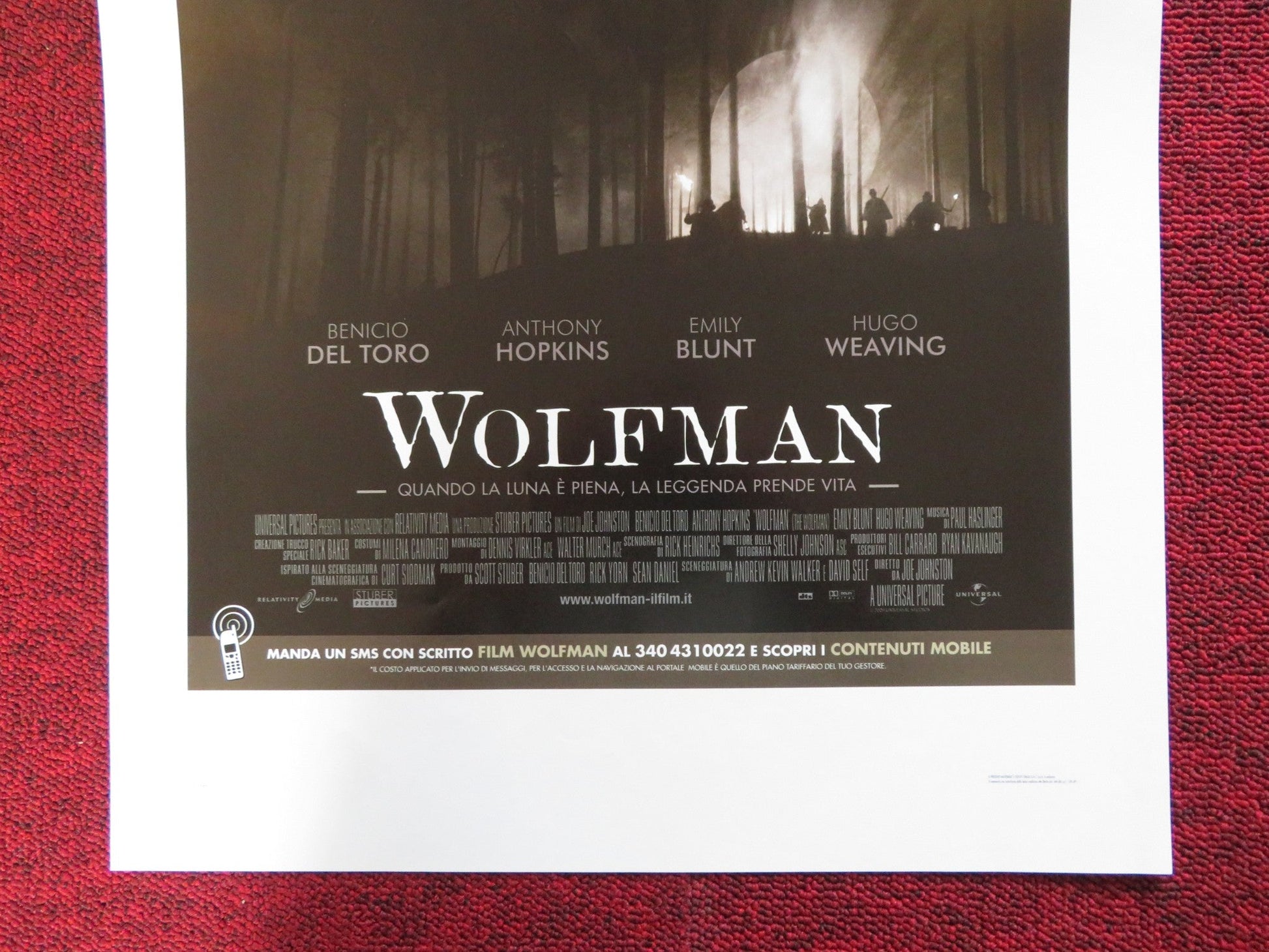 THE WOLFMAN ITALIAN LOCANDINA POSTER BENICIO DEL TORO ANTHONY HOPKINS 2010 Rendezvous Cinema Movie posters