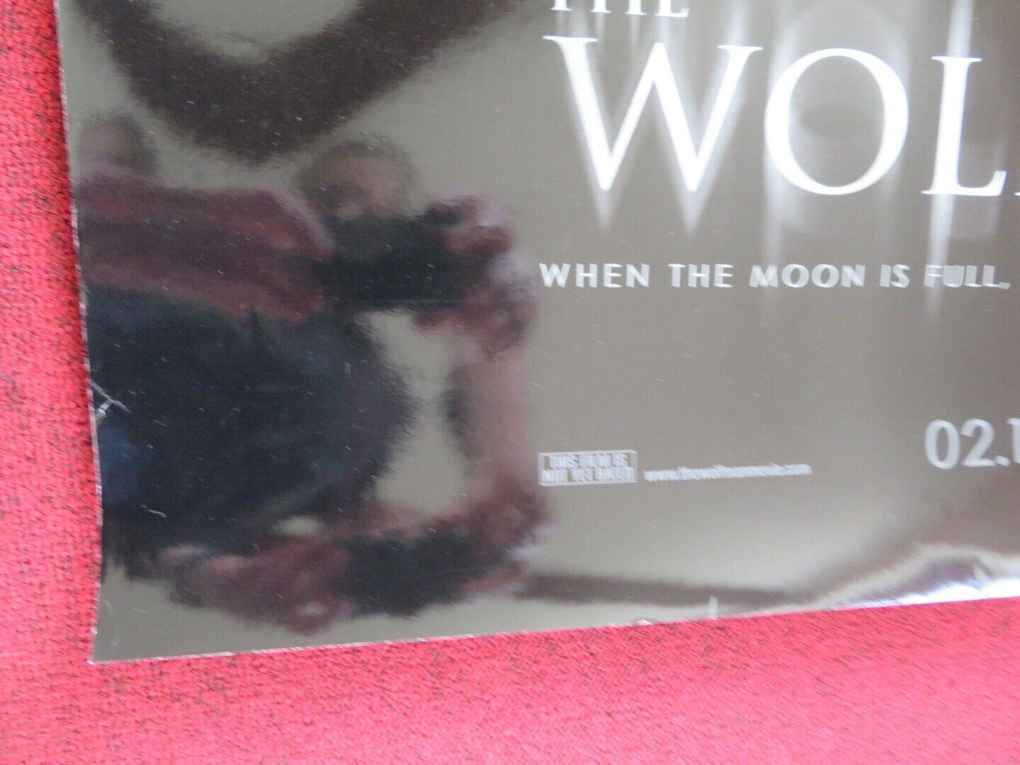 THE WOLFMAN US ONE SHEET ROLLED POSTER ANTHONY HOPKINS EMMILY BLUNT 2010 Movie posters