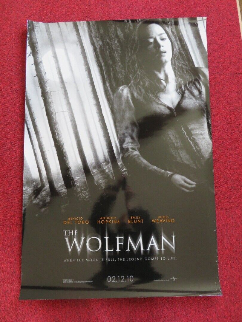 THE WOLFMAN US ONE SHEET ROLLED POSTER ANTHONY HOPKINS EMMILY BLUNT 2010 Movie posters