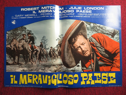 THE WONDERFUL COUNTRY - A ITALIAN FOTOBUSTA POSTER ROBERT MITCHUM LONDON 1960 Rendezvous Cinema Movie posters