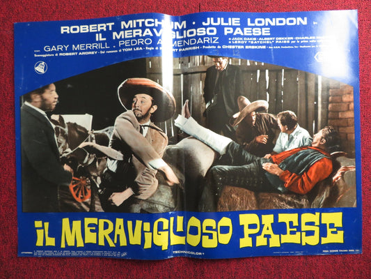 THE WONDERFUL COUNTRY - B ITALIAN FOTOBUSTA POSTER ROBERT MITCHUM LONDON 1960 Rendezvous Cinema Movie posters