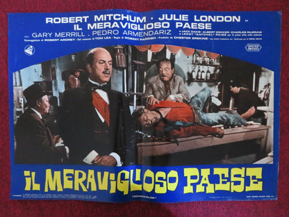 THE WONDERFUL COUNTRY - C ITALIAN FOTOBUSTA POSTER ROBERT MITCHUM LONDON 1960 Rendezvous Cinema Movie posters