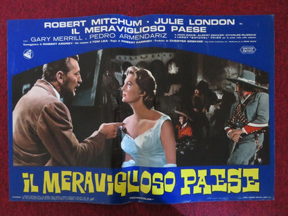 THE WONDERFUL COUNTRY - D ITALIAN FOTOBUSTA POSTER ROBERT MITCHUM LONDON 1960 Rendezvous Cinema Movie posters
