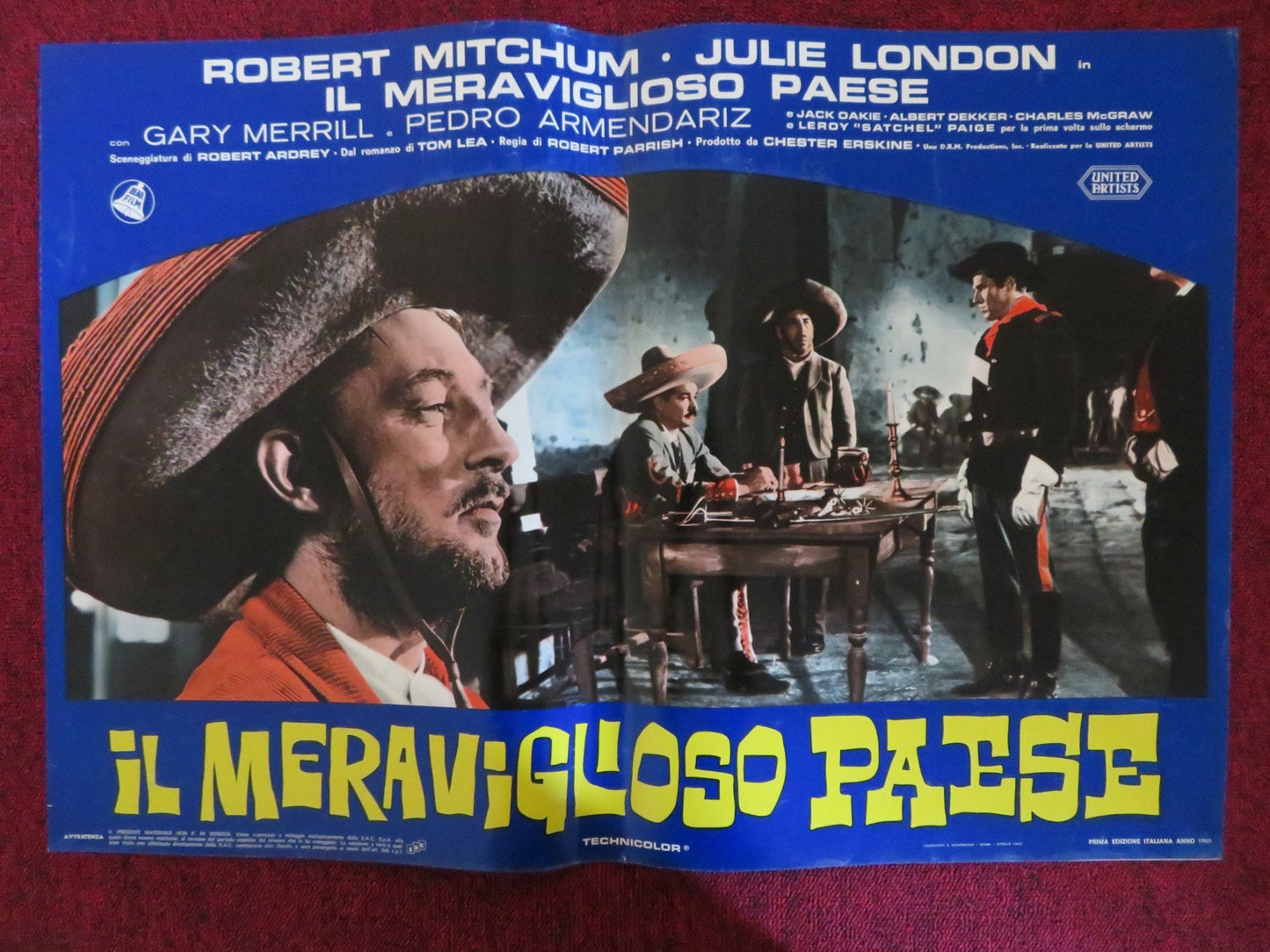 THE WONDERFUL COUNTRY - E ITALIAN FOTOBUSTA POSTER ROBERT MITCHUM LONDON 1960 Rendezvous Cinema Movie posters