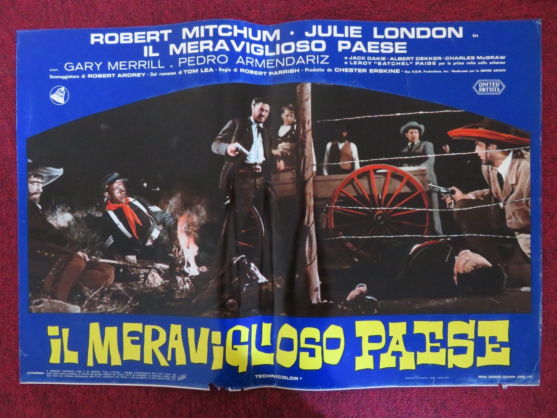 THE WONDERFUL COUNTRY - F ITALIAN FOTOBUSTA POSTER ROBERT MITCHUM LONDON 1960 Rendezvous Cinema Movie posters