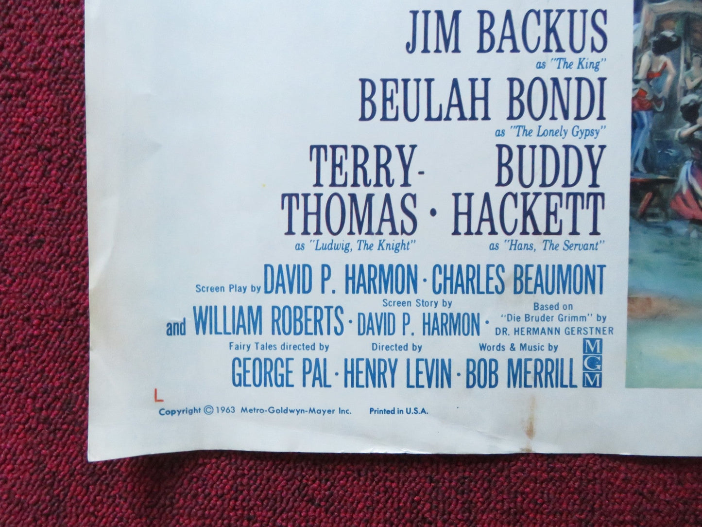 THE WONDERFUL WORLD OF THE BROTHERS GRIMM HALF SHEET (22"x 28") POSTER 1963 Rendezvous Cinema Movie posters