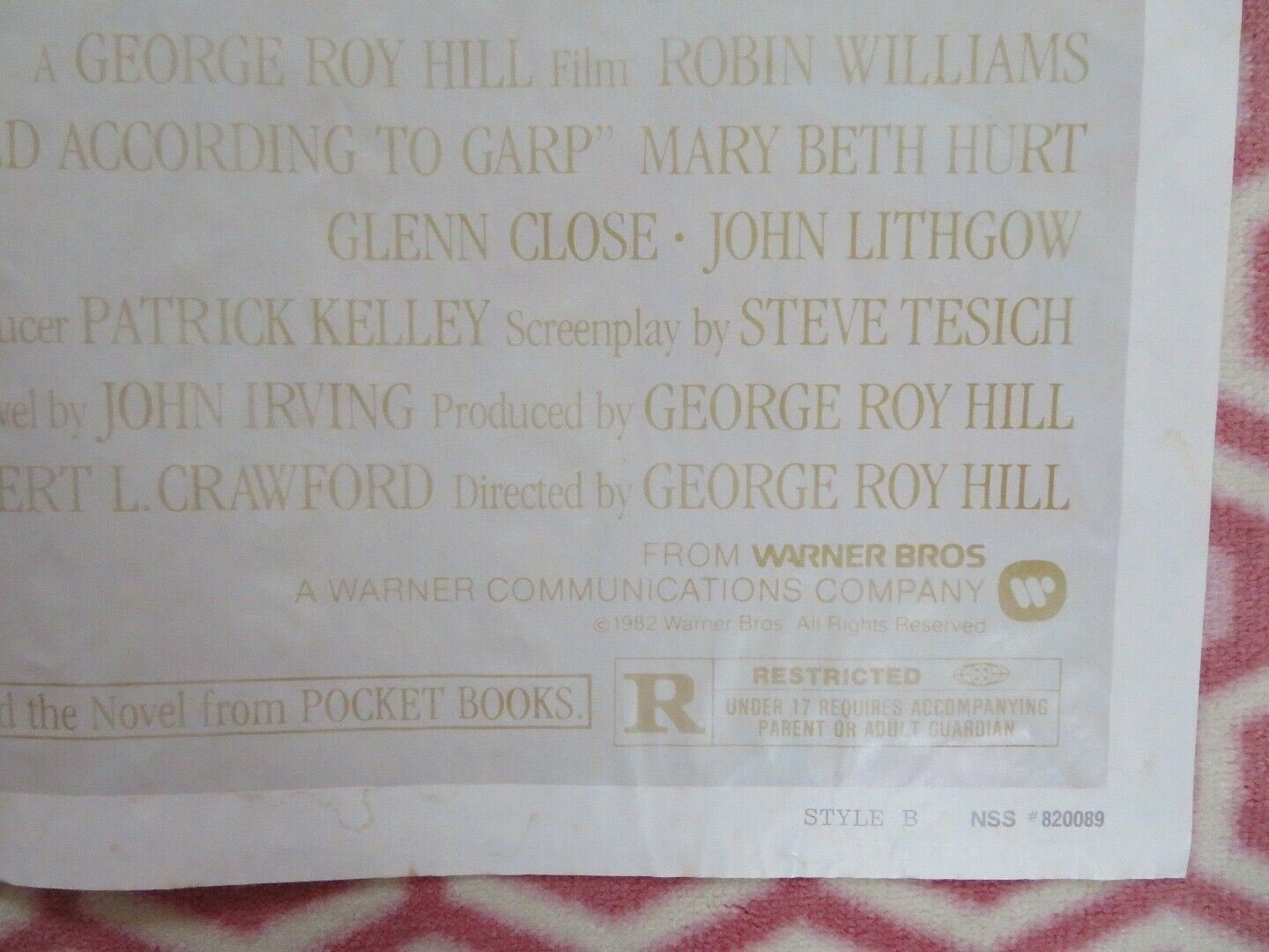 THE WORLD ACCORDING TO GARP US ONE SHEET POSTER MARY BETH HURT GLENN CLOSE 1982 Movie posters