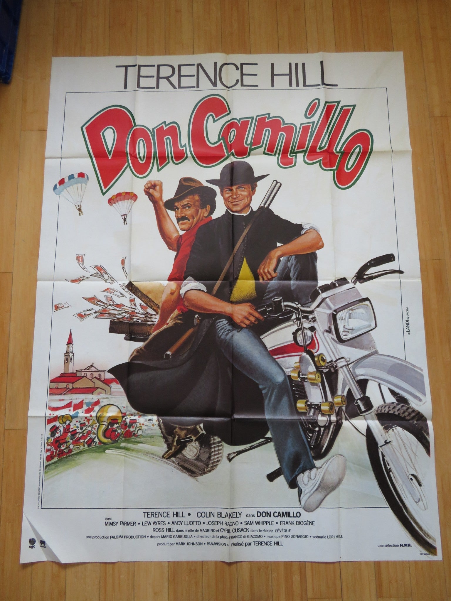 THE WORLD OF DON CAMILLO FRENCH GRANDE POSTER TERENCE HILL COLIN BLAKELY 1984 Rendezvous Cinema Movie posters
