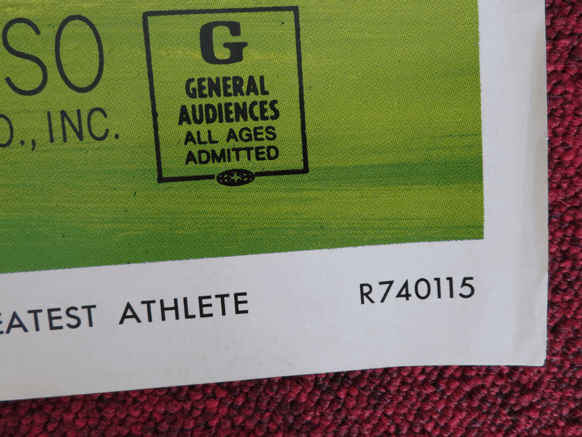 THE WORLD'S GREATEST ATHLETE FOLDED US ONE SHEET POSTER DISNEY TIM CONWAY 1974 Rendezvous Cinema Movie posters