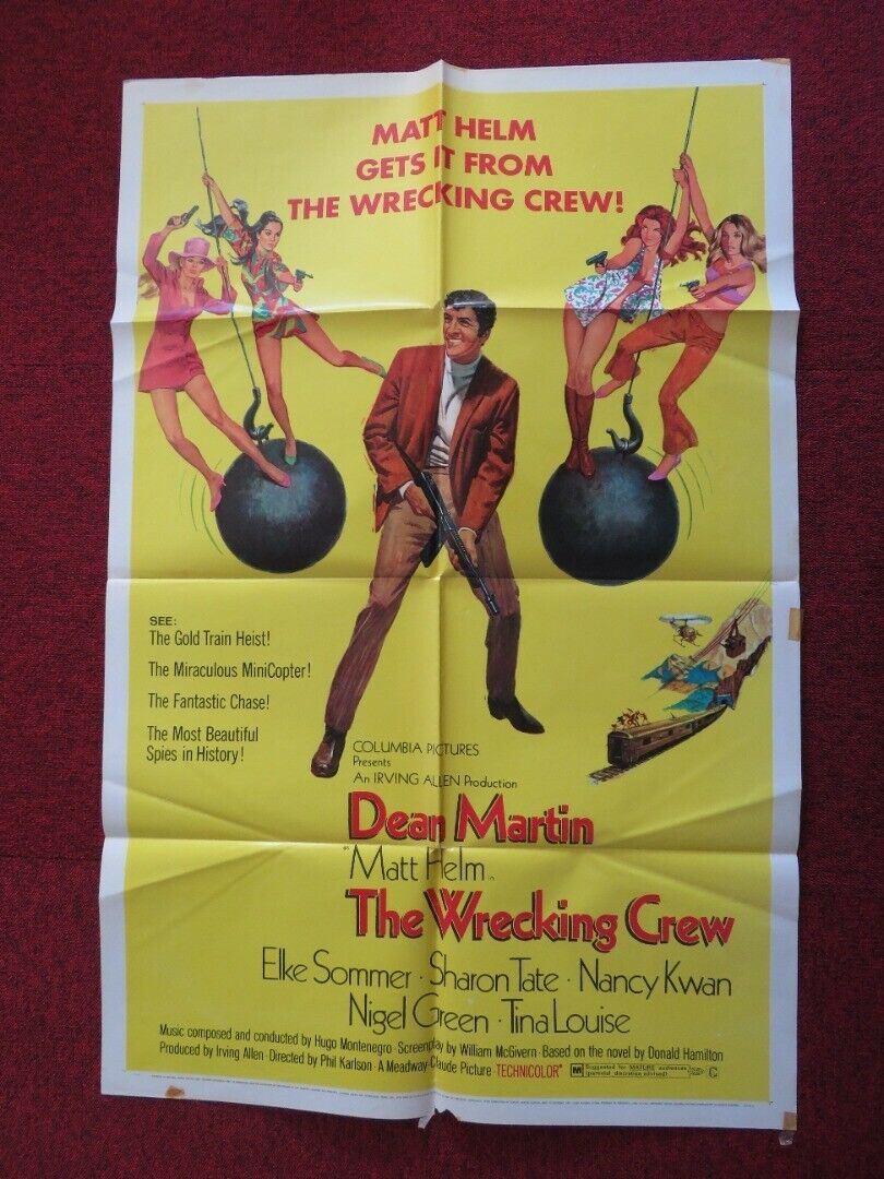THE WRECKING CREW FOLDED US ONE SHEET POSTER DEAN MARTIN ELKE SOMMER 1968 Movie posters