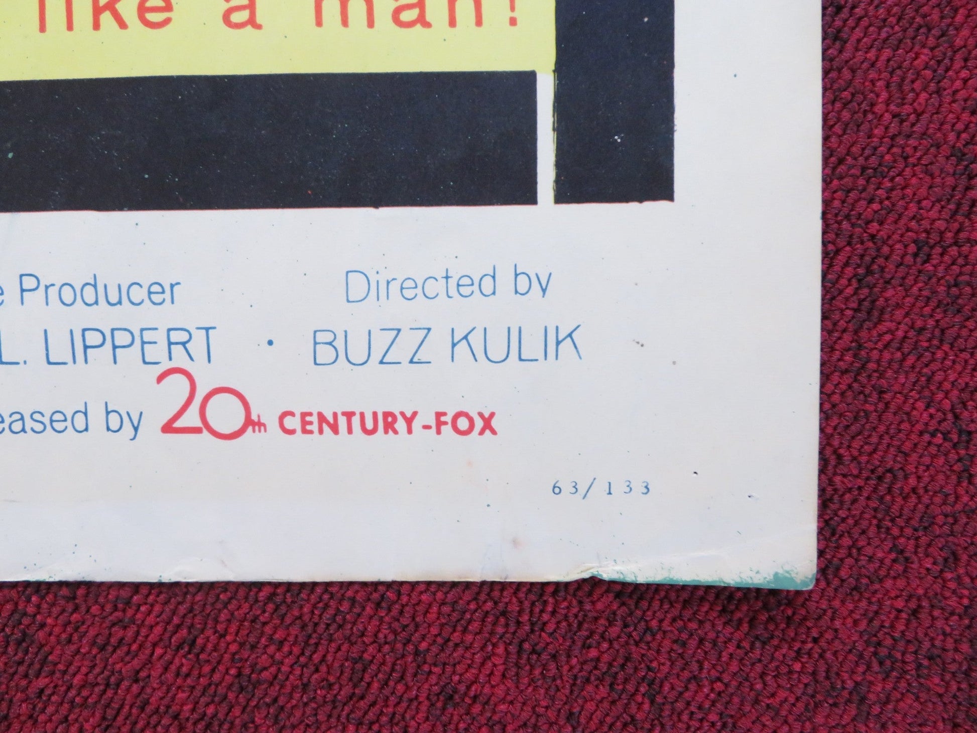 THE YELLOW CANARY US HALF SHEET (22"x 28") POSTER PAT BOONE BARARA EDEN 1963 Rendezvous Cinema Movie posters