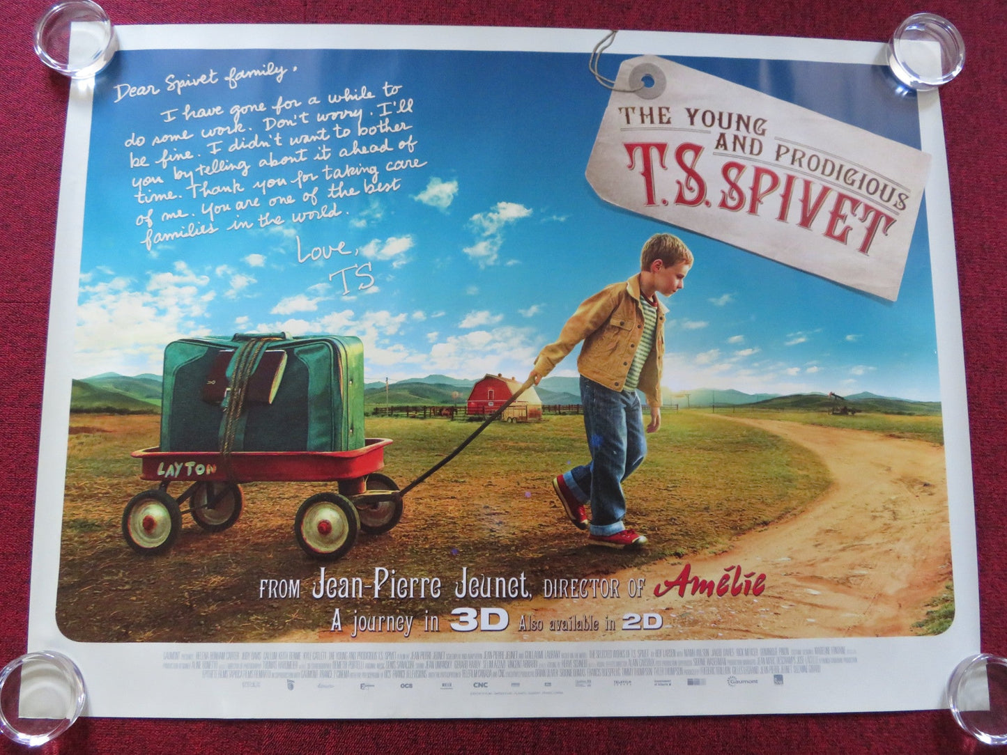 THE YOUNG AND PRODIGIOUS T.S. SPIVET UK QUAD (30"x 40") ROLLED POSTER 2013 Rendezvous Cinema Movie posters