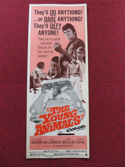 THE YOUNG ANIMALS US INSERT (14"x 36") POSTER TOM NARDINI PATTY MCCORMACK 1968 Rendezvous Cinema Movie posters
