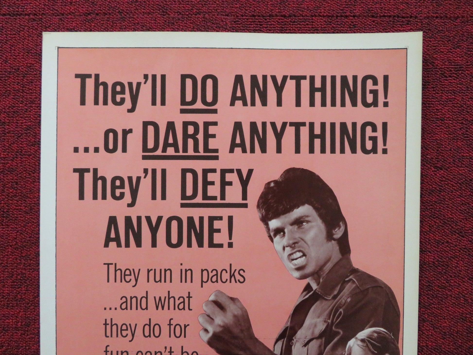 THE YOUNG ANIMALS US INSERT (14"x 36") POSTER TOM NARDINI PATTY MCCORMACK 1968 Rendezvous Cinema Movie posters