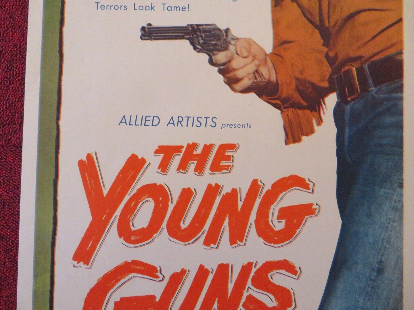 THE YOUNG GUNS US INSERT (14"x 36") POSTER RUSS TAMBLYN GLORIA TALBOTT 1956 Movie posters