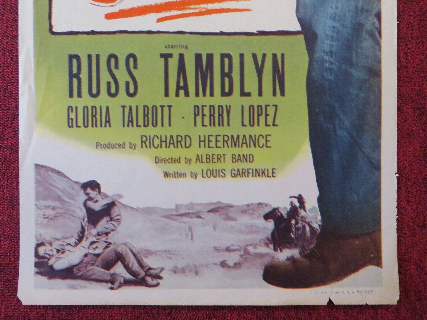 THE YOUNG GUNS US INSERT (14"x 36") POSTER RUSS TAMBLYN GLORIA TALBOTT 1956 Movie posters