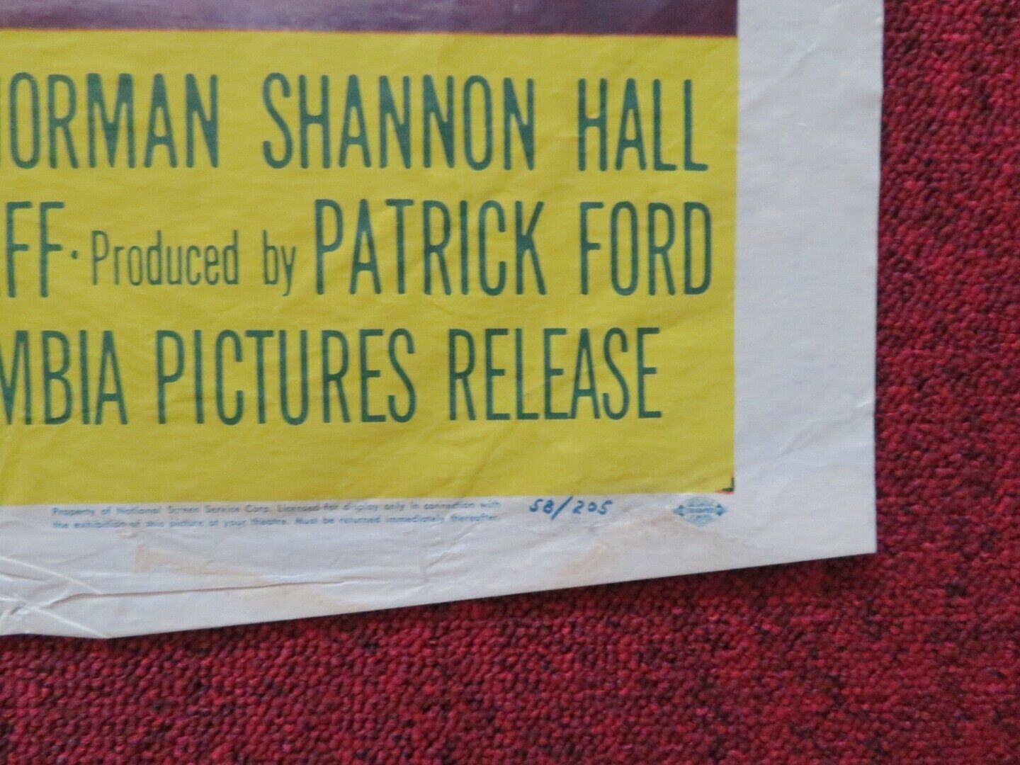 THE YOUNG LAND FOLDED US ONE SHEET POSTER PAT WAYNE YVONNE CRAIG 1958 Movie posters