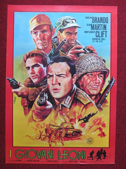 THE YOUNG LIONS ITALIAN FOGLIO ROLLED POSTER MARLON BRANDO DEAN MARTIN 1958 Movie posters