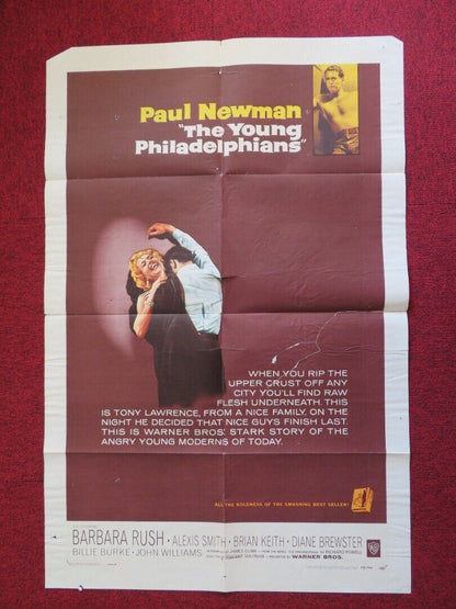 THE YOUNG PHILADELPHIANS FOLDED US ONE SHEET POSTER PAUL NEWMAN 1959 Movie posters