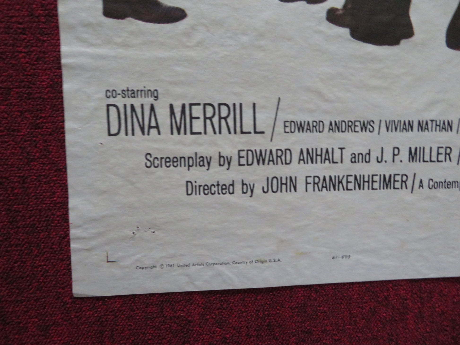 THE YOUNG SAVAGES FOLDED US ONE SHEET POSTER BURT LANCASTER 1961 Rendezvous Cinema Movie posters