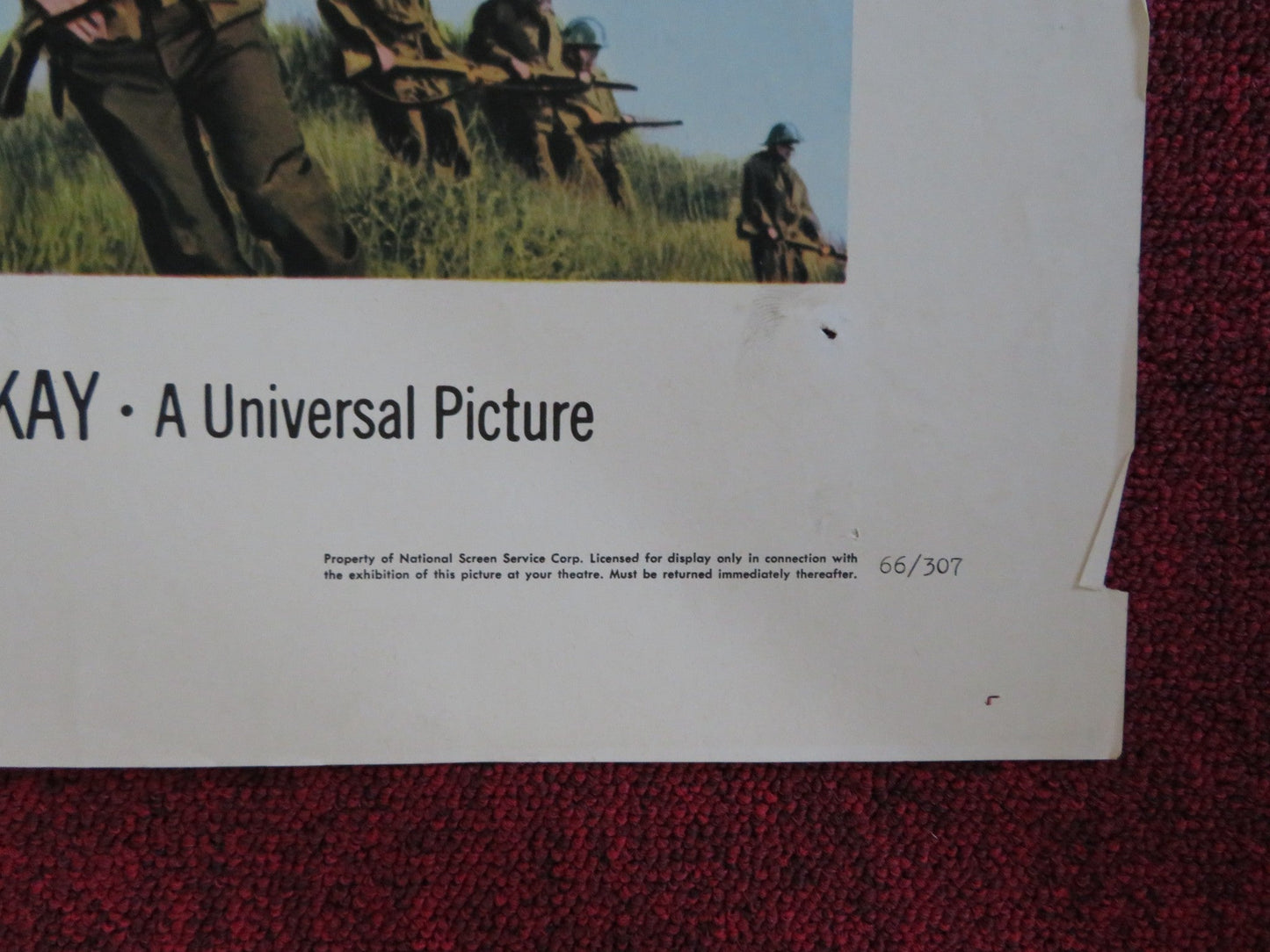 THE YOUNG WARRIORS FOLDED US ONE SHEET POSTER JAMES DRURY STEVE CARLSON 1966 Rendezvous Cinema Movie posters