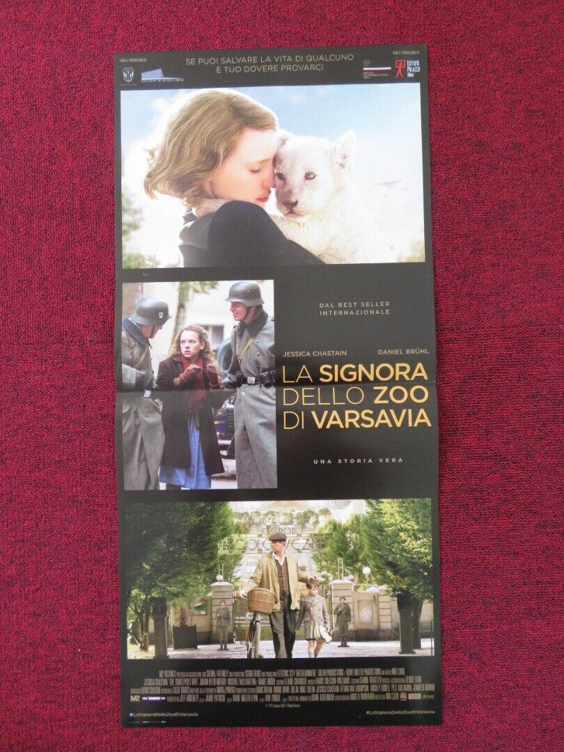 THE ZOOKEEPER'S WIFE ITALIAN LOCANDINA (26.5"x12.5") POSTER J CHASTAIN 2017 Rendezvous Cinema Movie posters