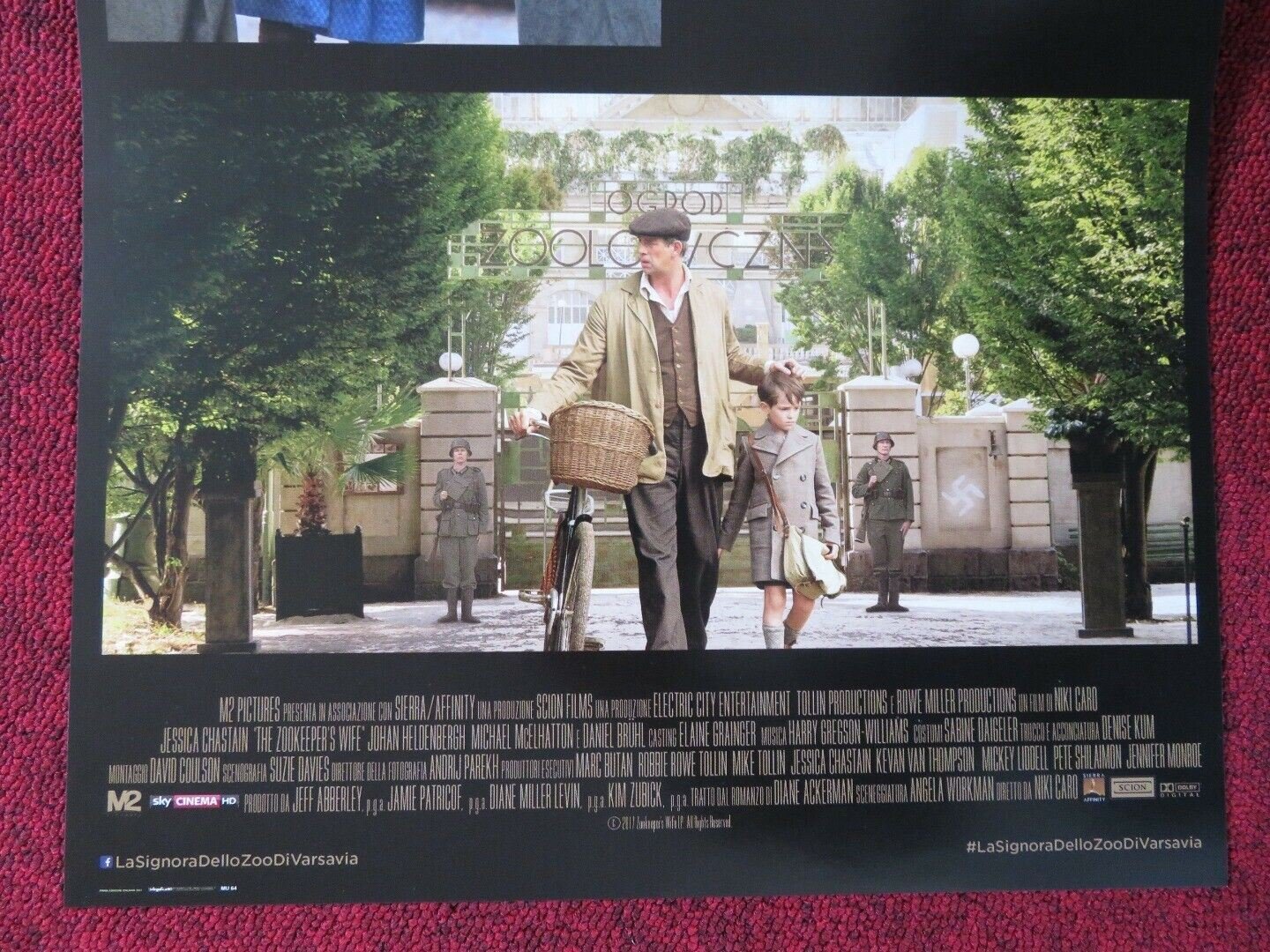 THE ZOOKEEPER'S WIFE ITALIAN LOCANDINA (26.5"x12.5") POSTER JESSICA CHASTAIN Movie posters