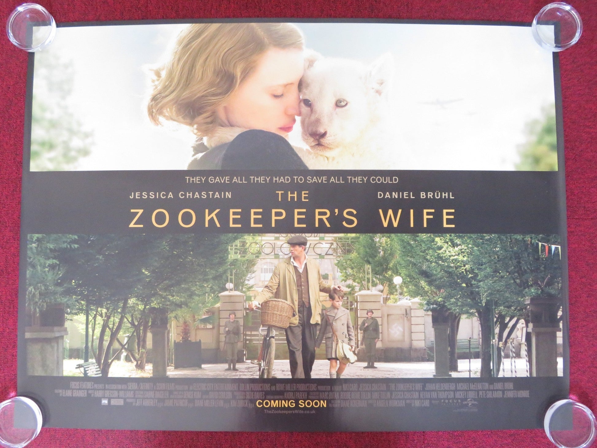 THE ZOOKEEPER'S WIFE UK QUAD (30"x 40") ROLLED POSTER JESSICA CHASTAIN 2017 Rendezvous Cinema Movie posters